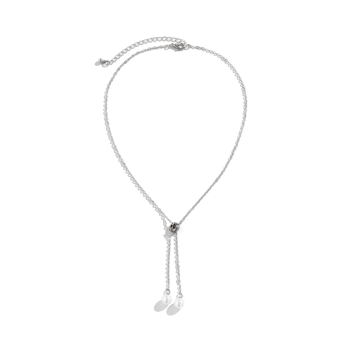 Pearl-Style Star & Teardrop Fringe Necklace