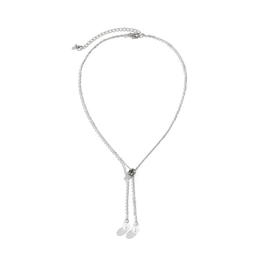 Pearl-Style Star & Teardrop Fringe Necklace