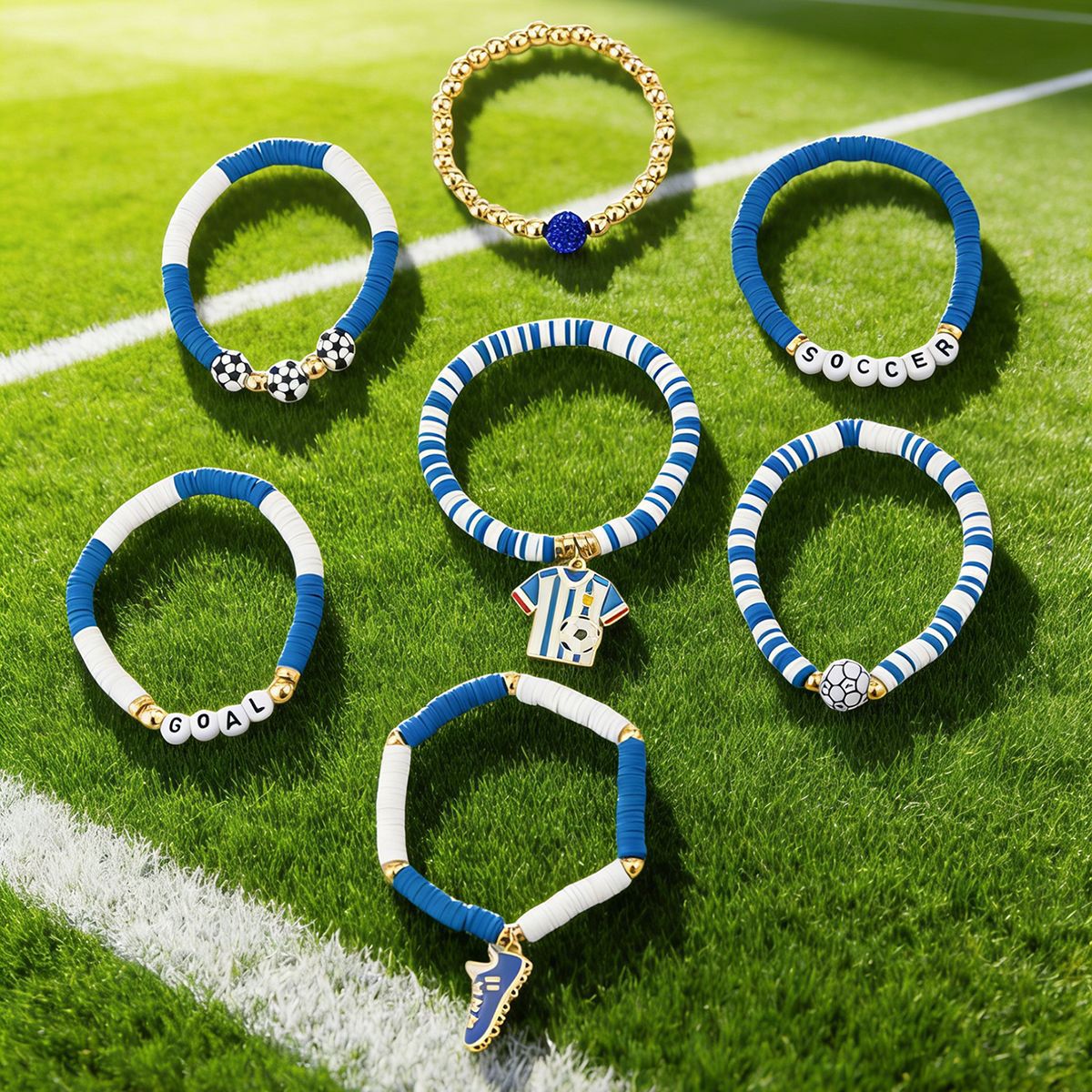 Planderful Premium World Cup Football Bracelet Europe United States Stacked Pendant Jewelry For Fans