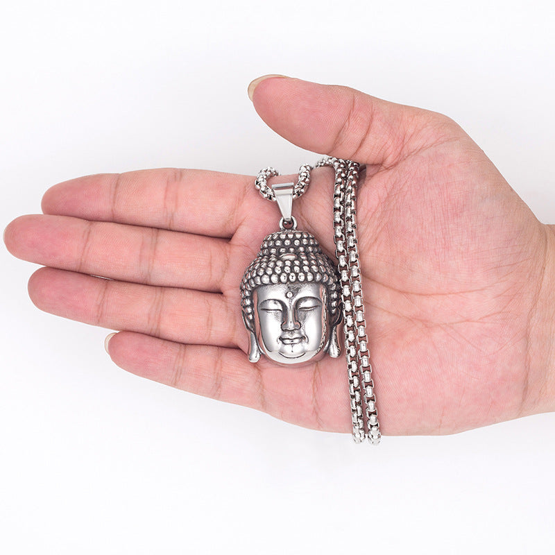 Steel Necklace – Vintage Tathagata Pendant