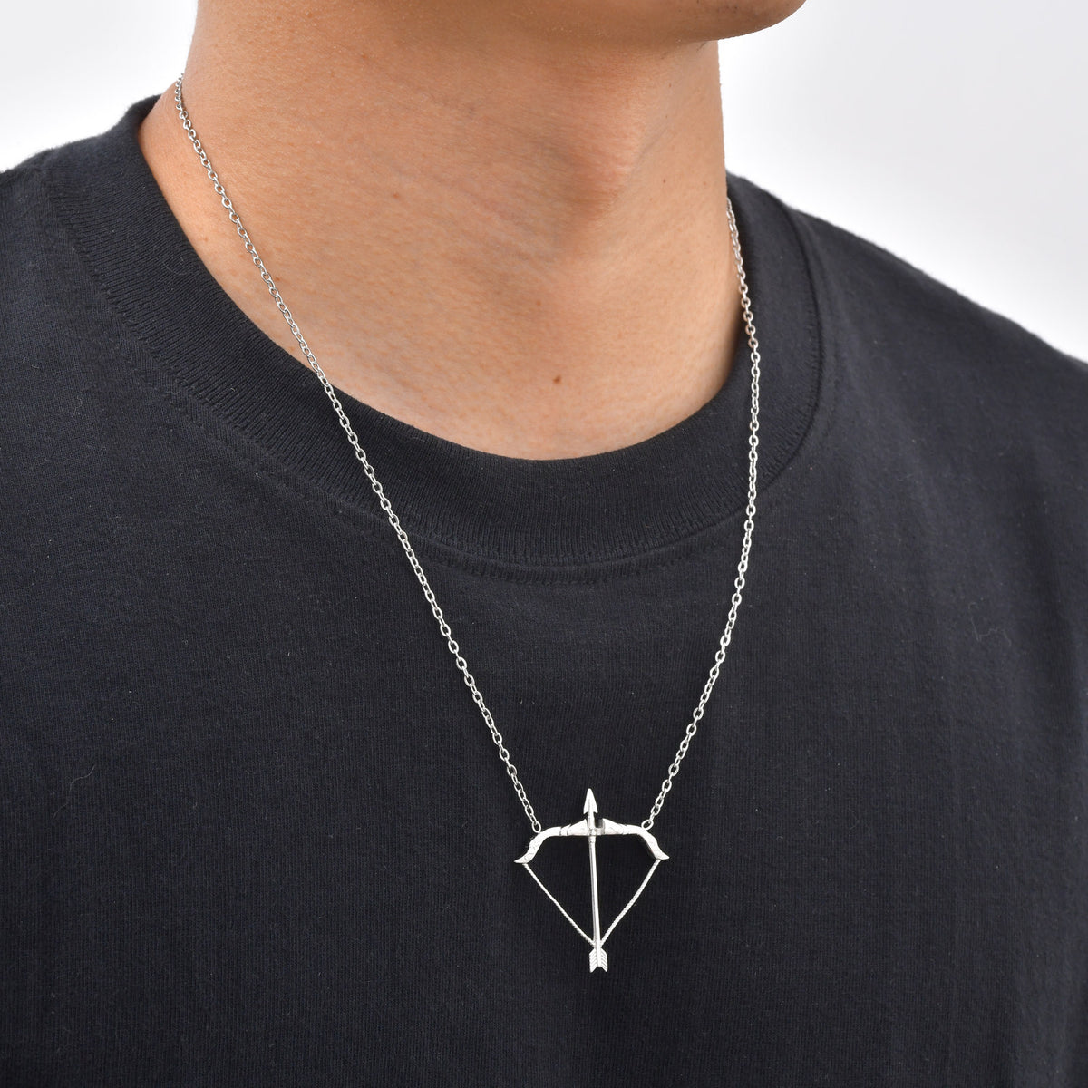 Necklace Design Stainless Steel Bow & Arrow Men's Necklace Young