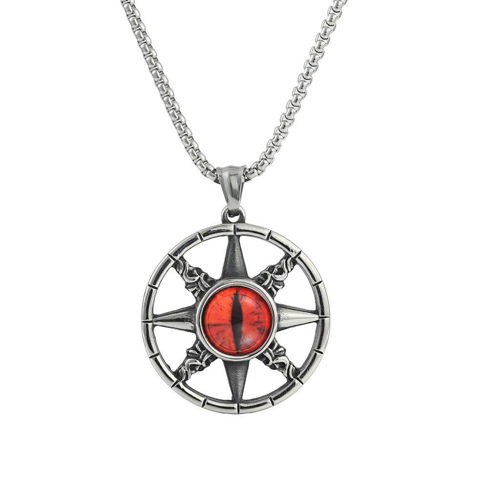 European And American Stainless Steel Compass Eye Pendant