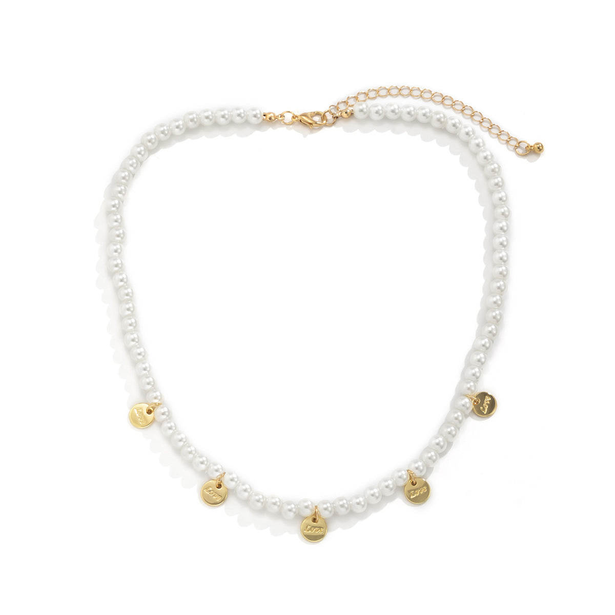 Planderful Vienna Verve Letter Pendant Necklace For Women Imitation Pearl Fringed Chic Statement