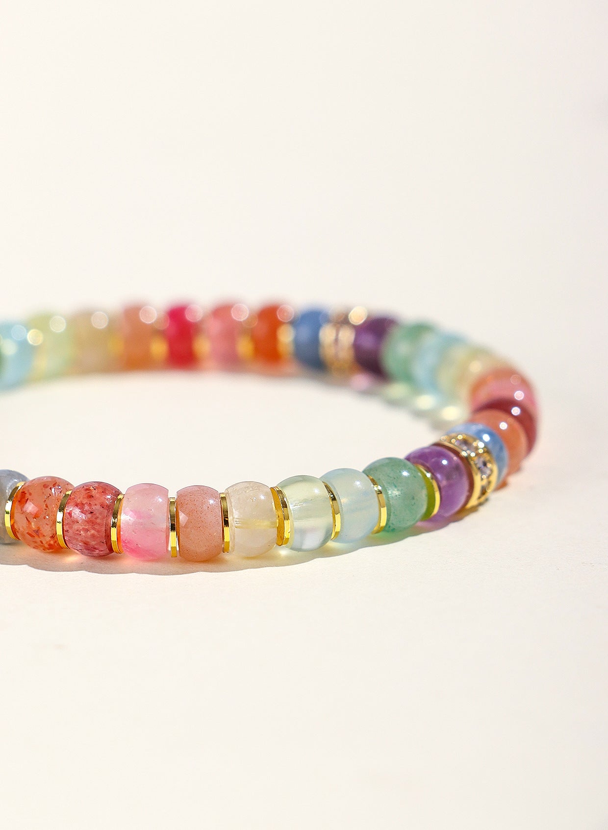 Planderful Fortune's Favor Beaded Bracelet – Natural Crystal Amethyst and Aquamarine