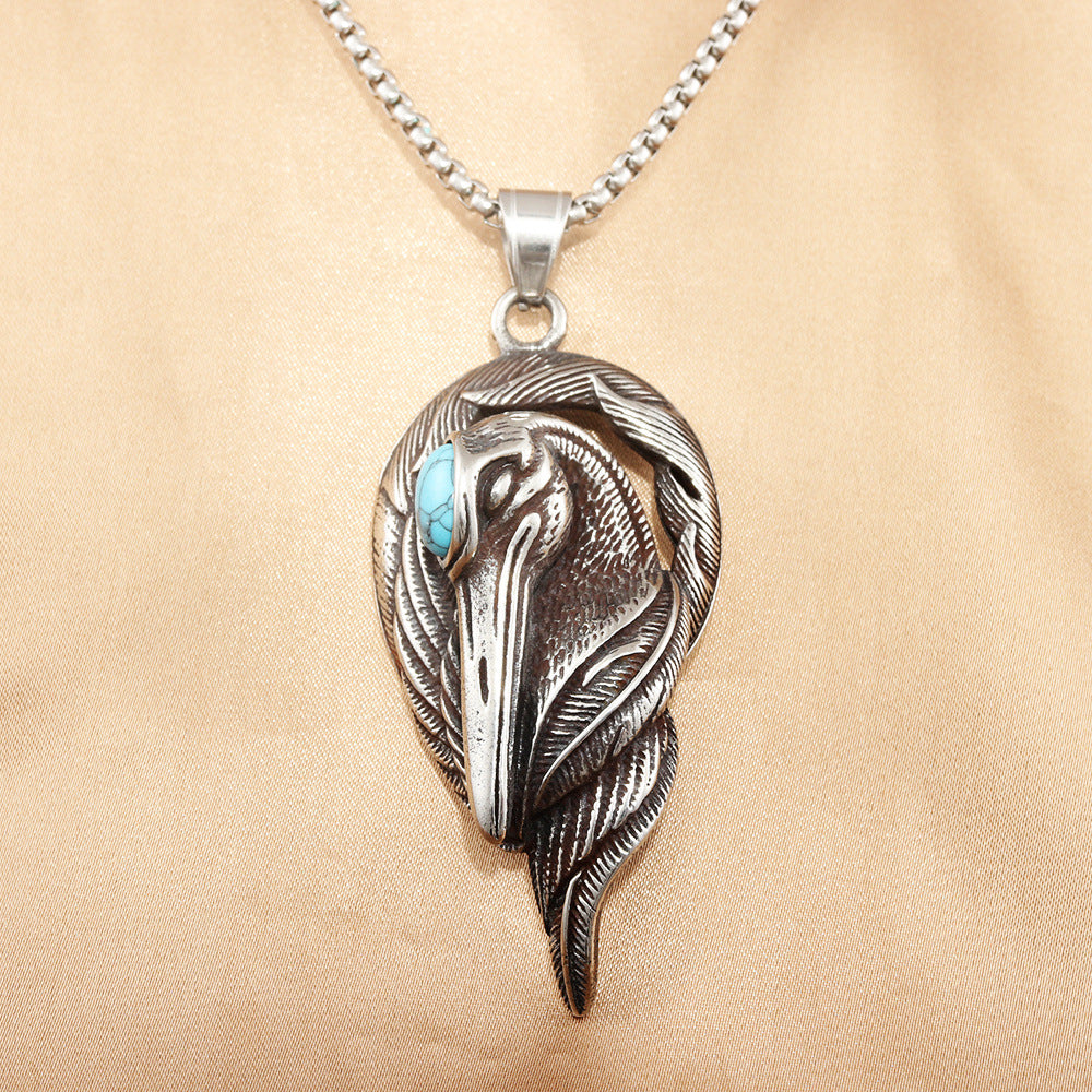 European And American Stainless Steel Animal Flamingo Pendant