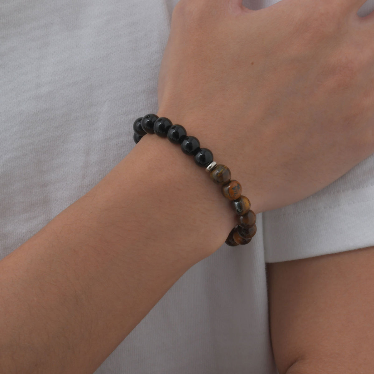 Tiger's Eye Stainless Steel Bracelet for Men