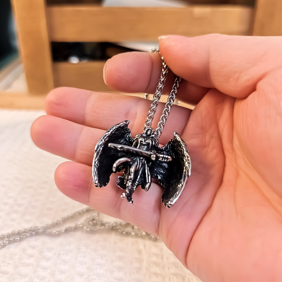 Halloween Necklace – Trial Angel Men's Stainless Steel Pendant Pendant