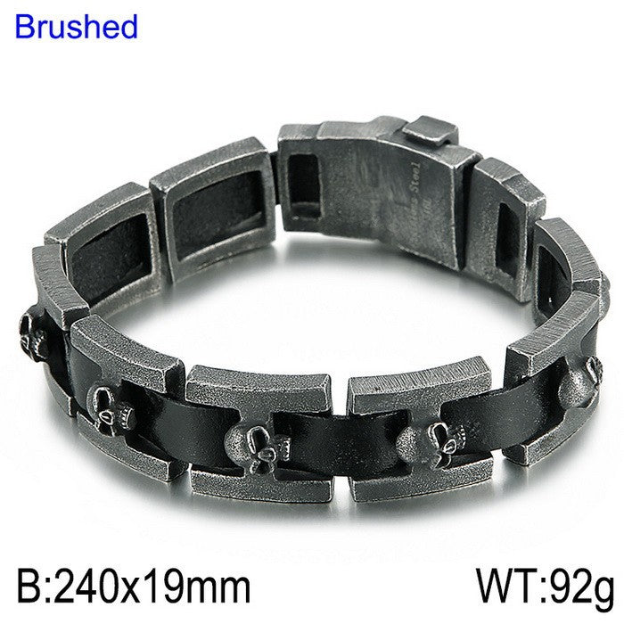 Halloween Skull – Tiger Head Faucet Stainless Steel Men's Wide Bracelet