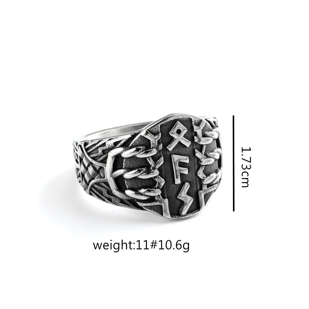 Vintage Viking Stainless Steel Men's Ring