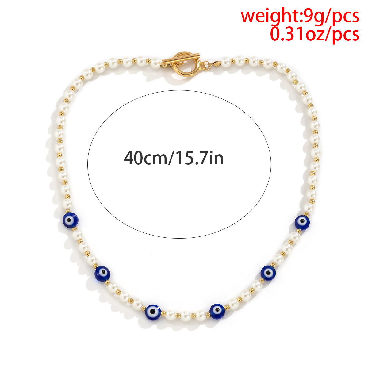Planderful Vienna Verve Necklace For Women Punk Acrylic Eyes Imitation Pearl Geometric Single Layer Statement