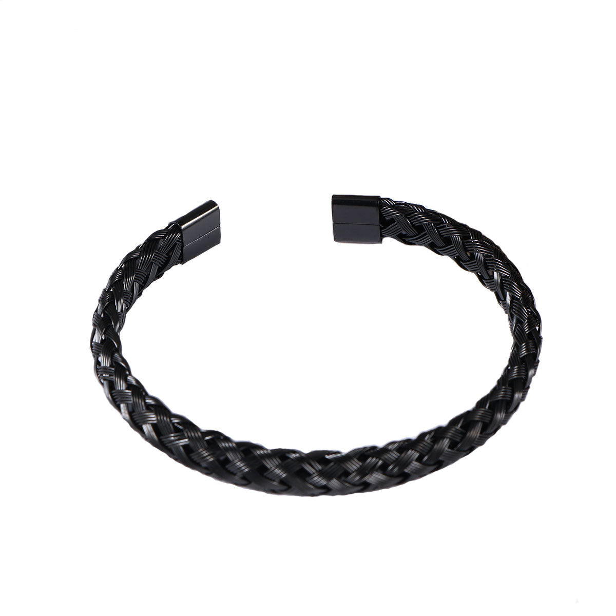 Stainless Steel Bracelet – Braided Steel Wire Open Bracelet – Unisex