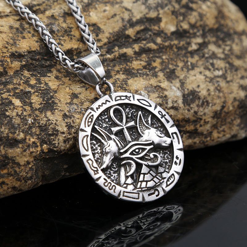Nordic Viking Double Wolf Head Pendant Necklace for Men