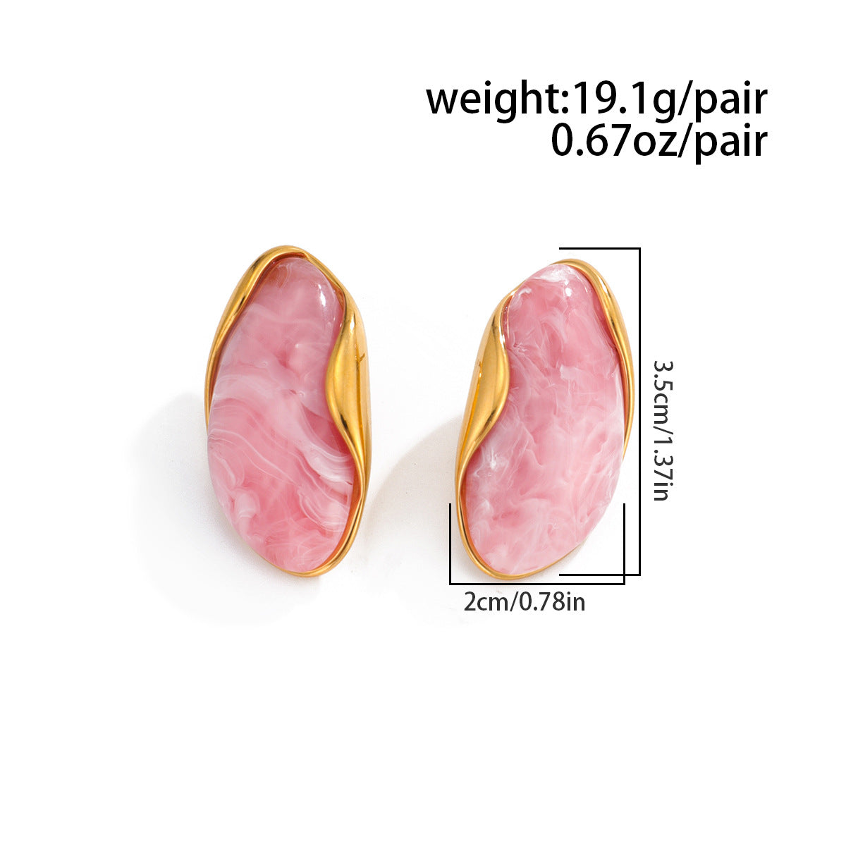 Planderful Stainless Steel Amber Smudged Stud Earrings Vienna Verve For Modern Women Resin Color Statement