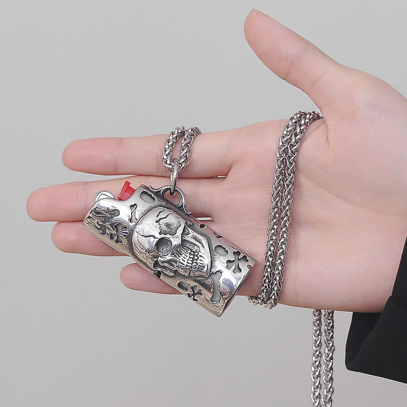 Steel Necklace Pendant – Vintage Skull