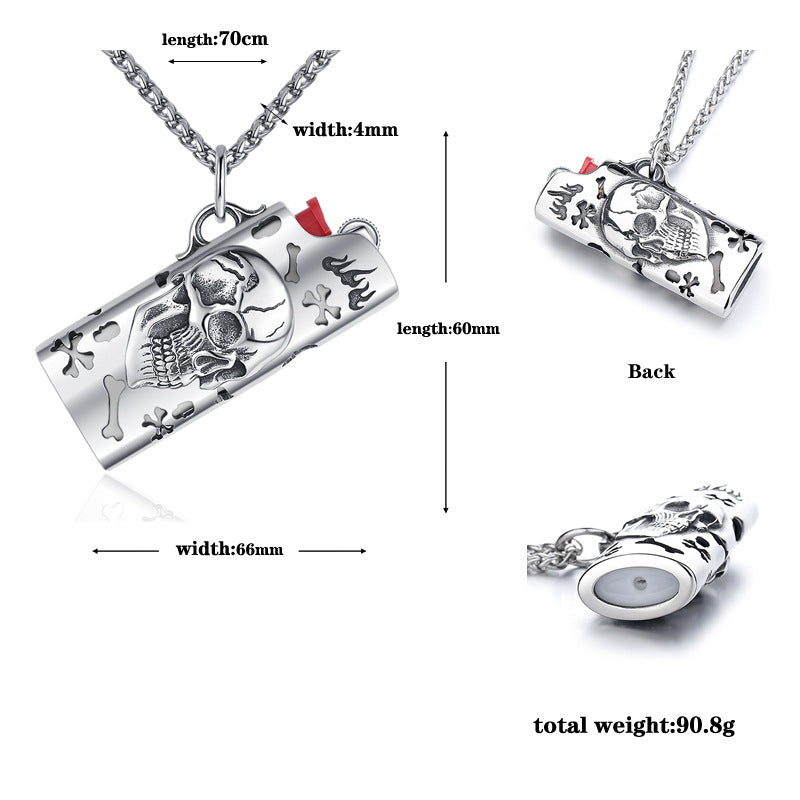 Steel Necklace Pendant – Vintage Skull