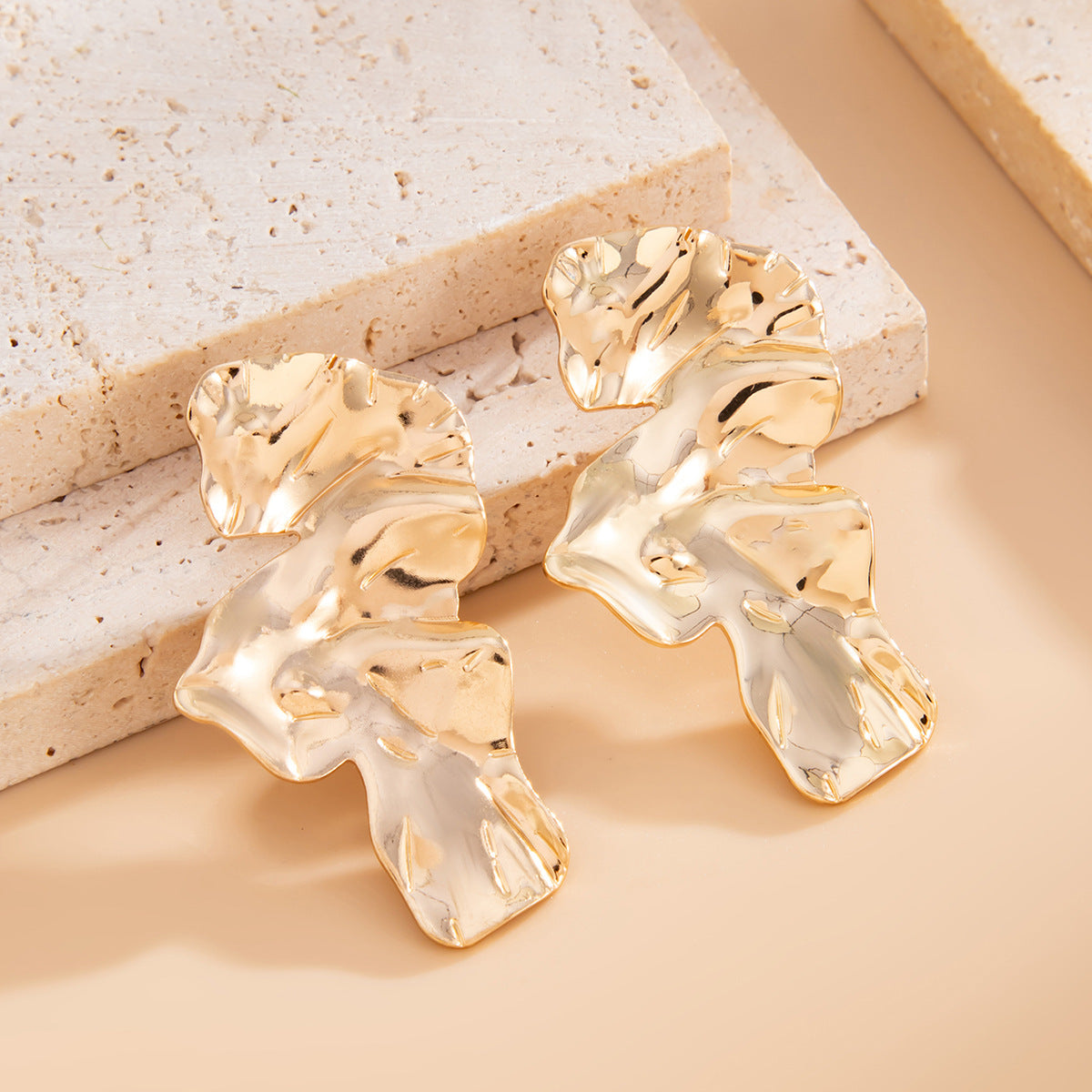 Planderful Vienna Verve Earrings – Unique Irregular Liquid Glossy Design