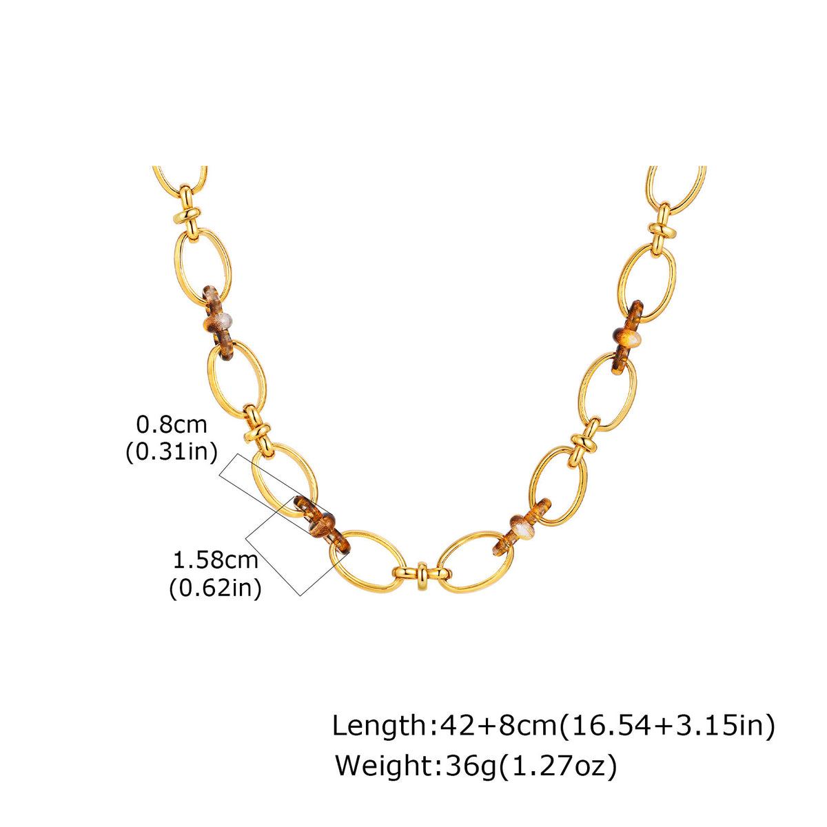 Gold Oval-Link Jewelry — Necklace, Bracelet or Earrings