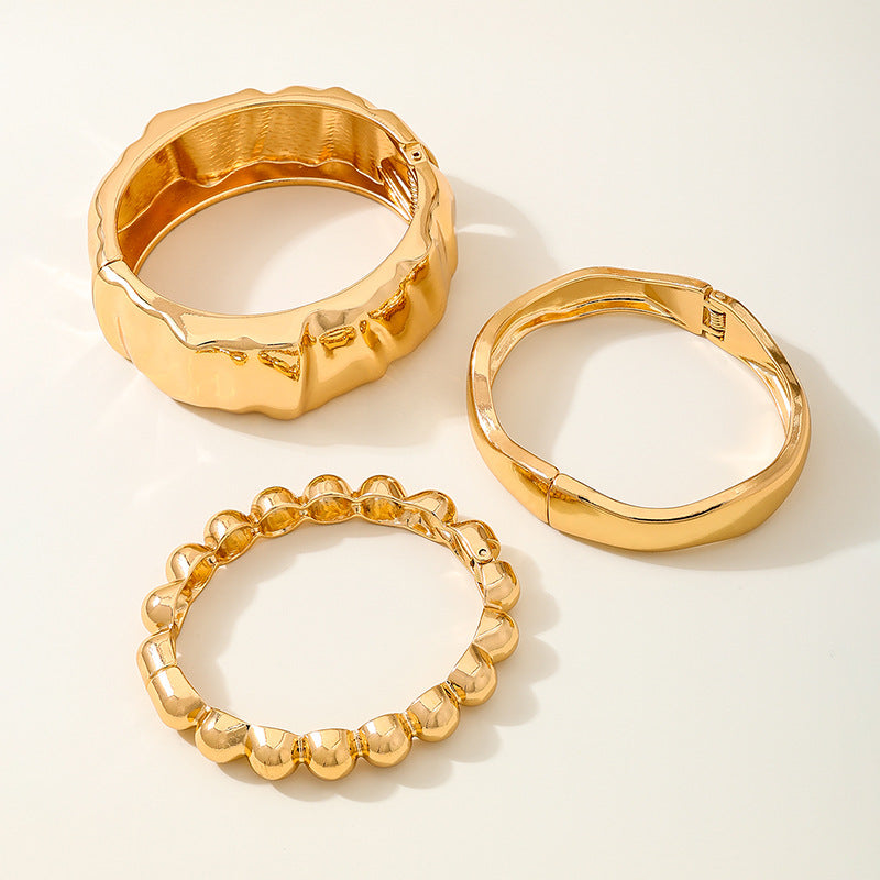 Planderful Vienna Verve Bracelet Set – Creative Heavy Metal Geometric Design