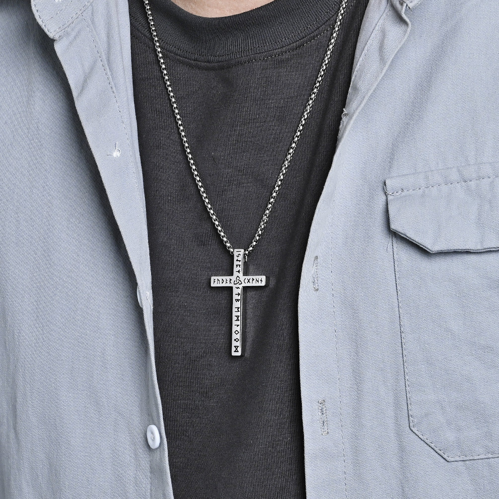 Viking Rune Cross Necklace Luhn Pendant By Planderful For History Buffs And Pirate Style Enthusiasts