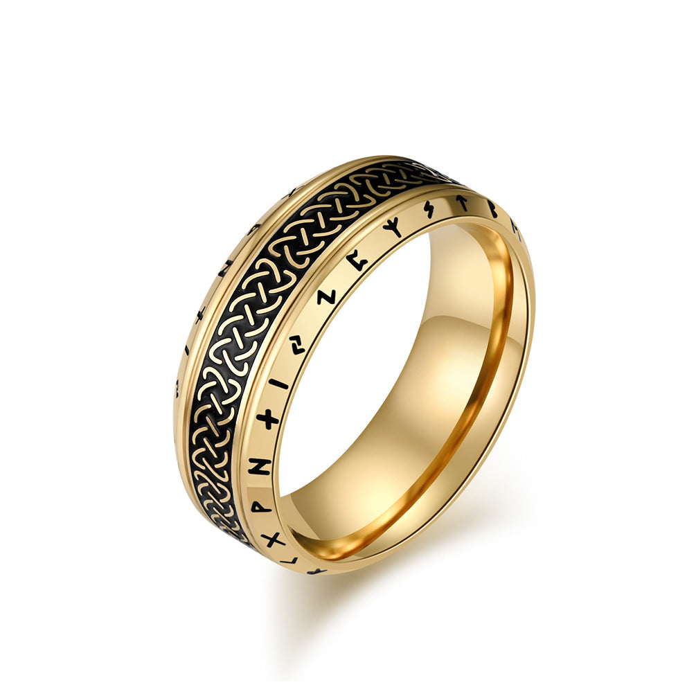 Planderful Celtic Knot Ring For Men Viking Style Durable Stainless Steel Retro Look Literary And Art Fans