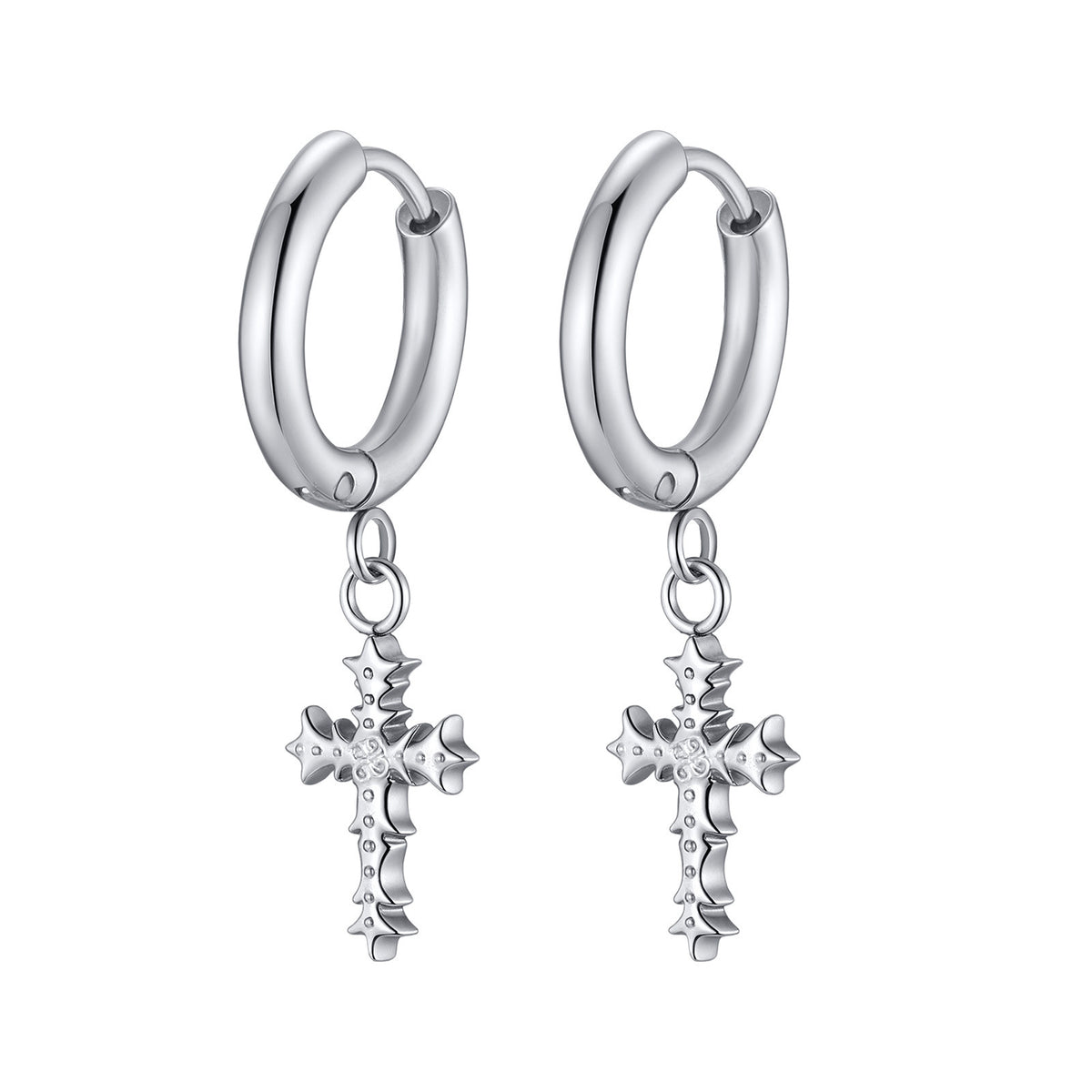 Stainless Steel Cross Earrings