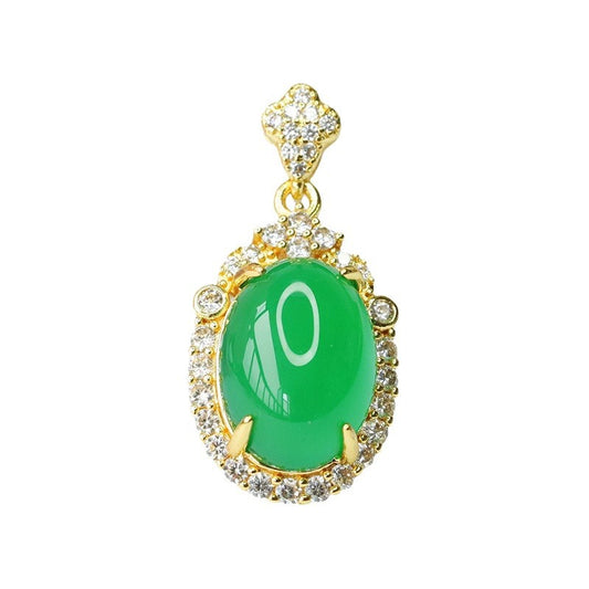 Golden Chalcedony Zircon Pendant Necklace