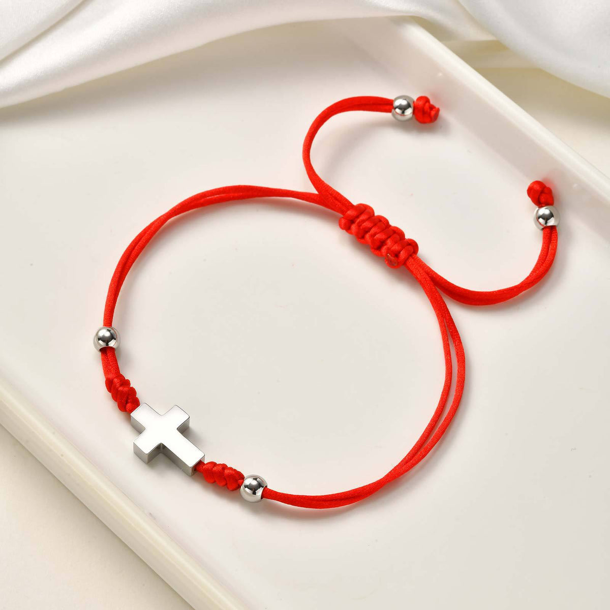 Cross Braided Adjustable Stainless Steel Bracelet