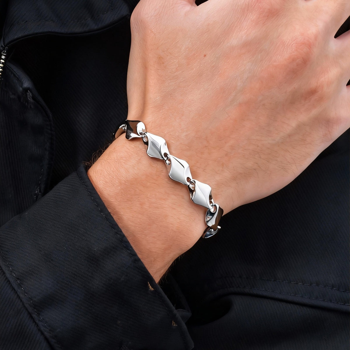 Geometric Stainless Steel Bracelet for Men