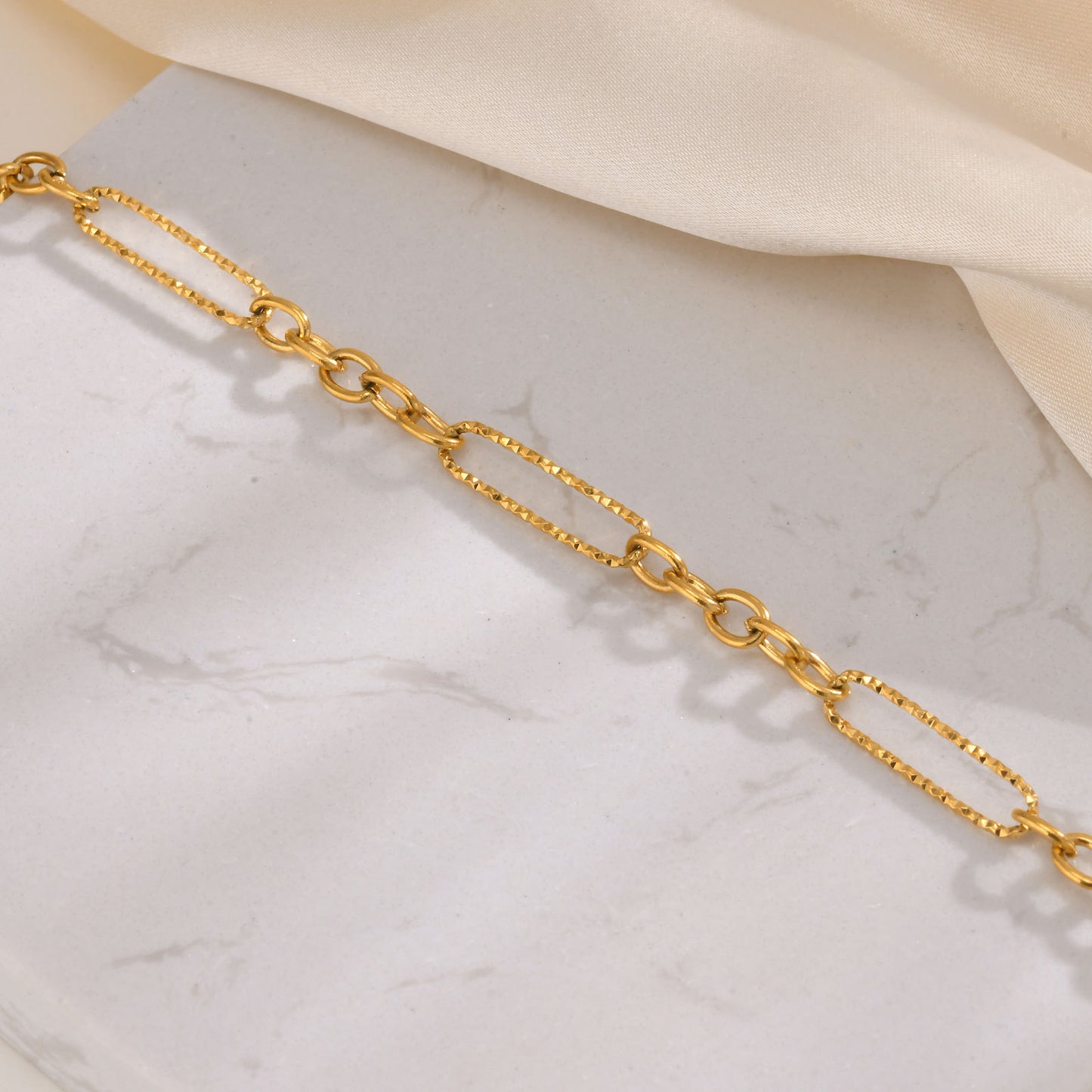 Stainless Steel Handmade Chain Necklace Bracelet Gold Women's