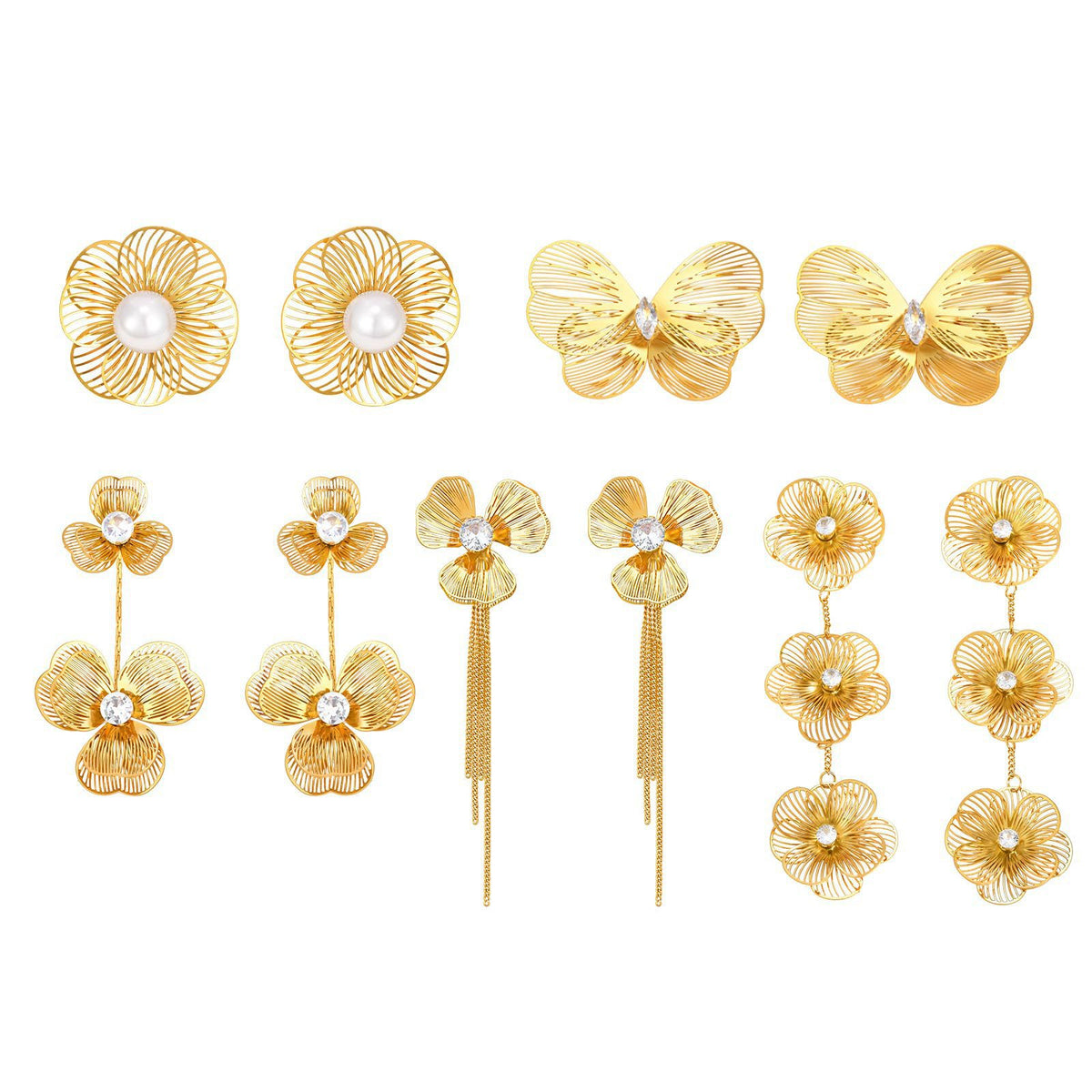 Gold Floral Statement Earrings — 5 Elegant Styles