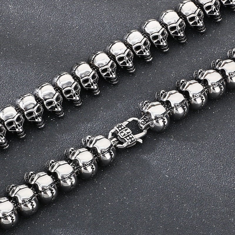 Planderful Skull Necklace For Men Titanium Steel Bold Punk