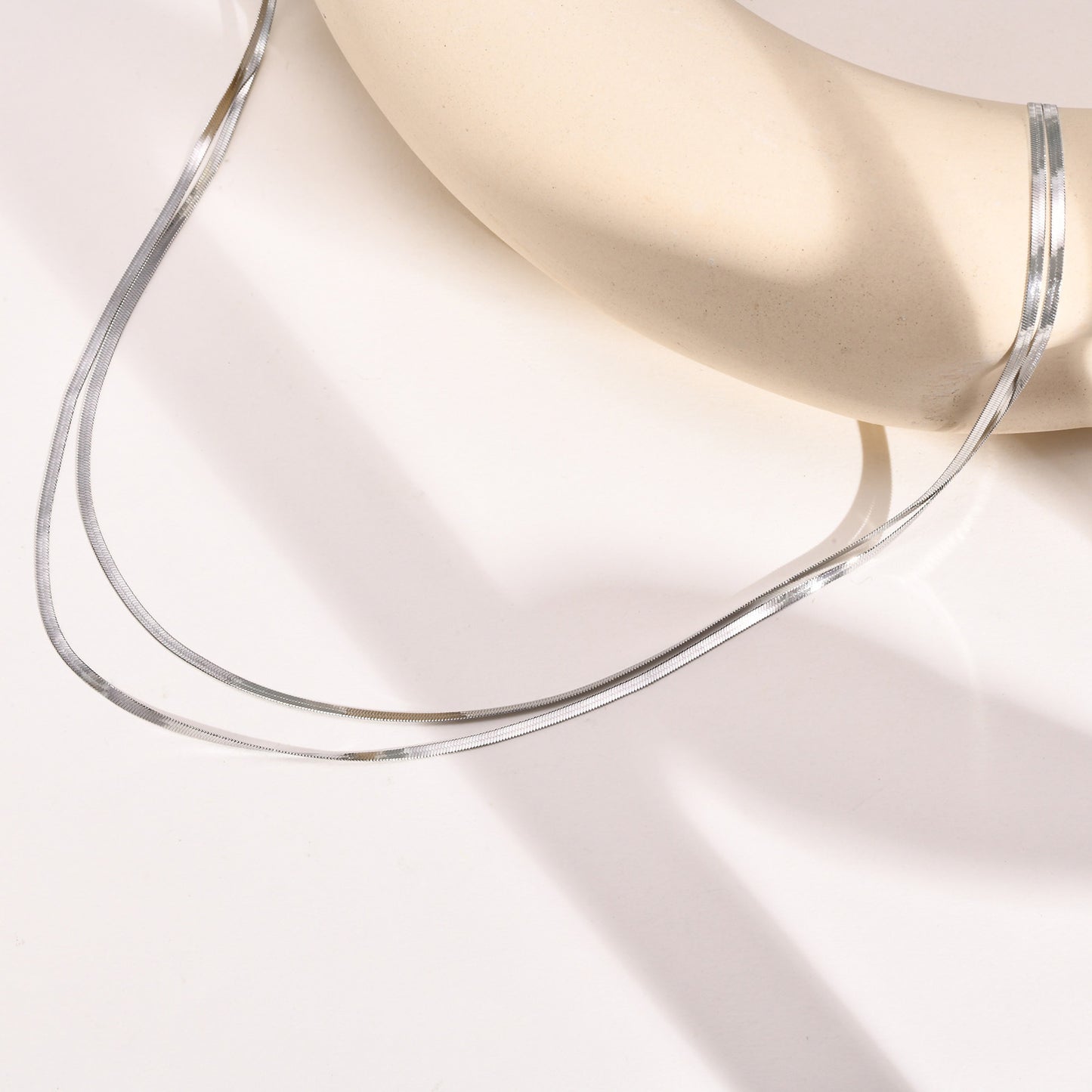 Stainless Steel Double Blade Chain Necklace Gold Women's Jewelry