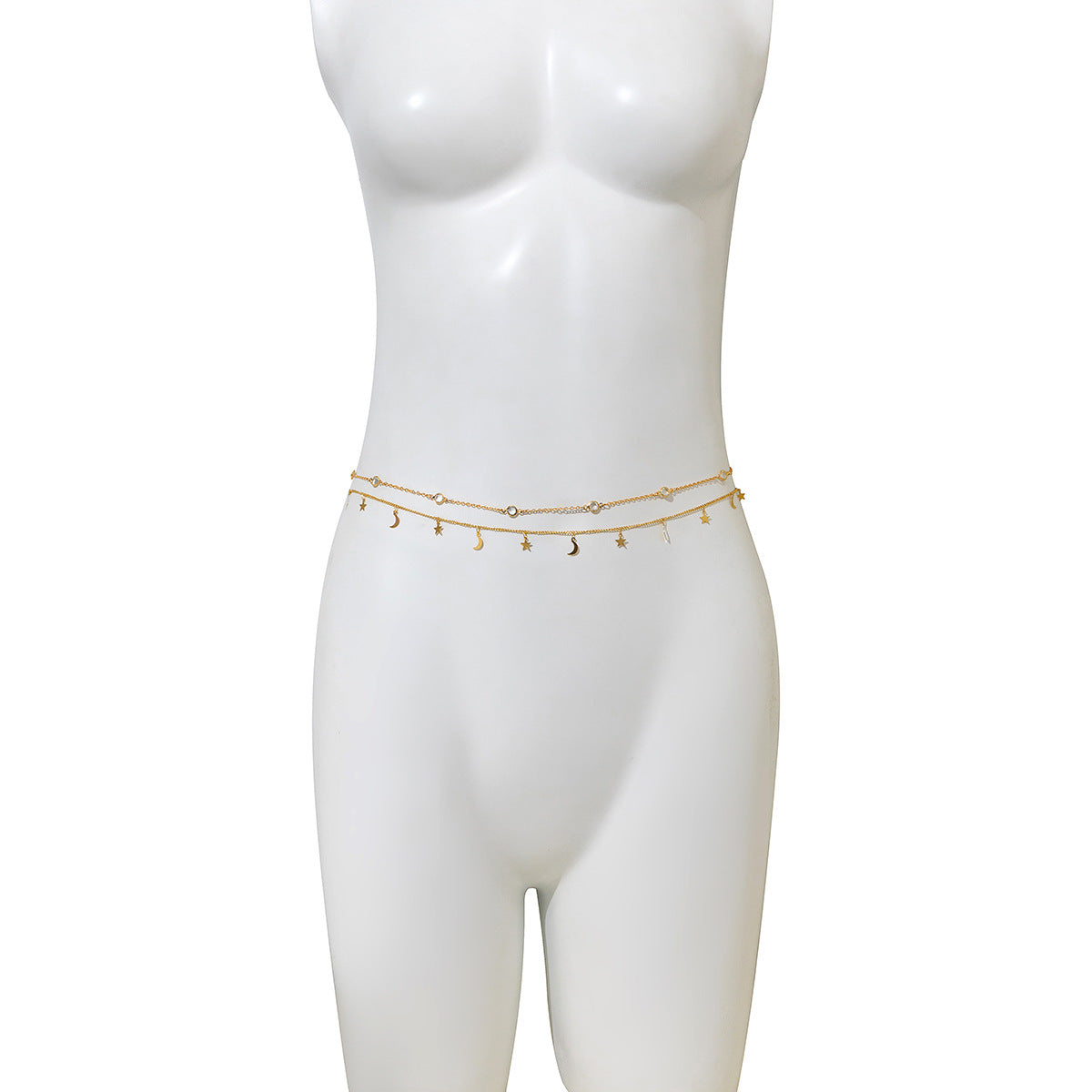 Starlight Geometric Body Chain with Crystal Tassels