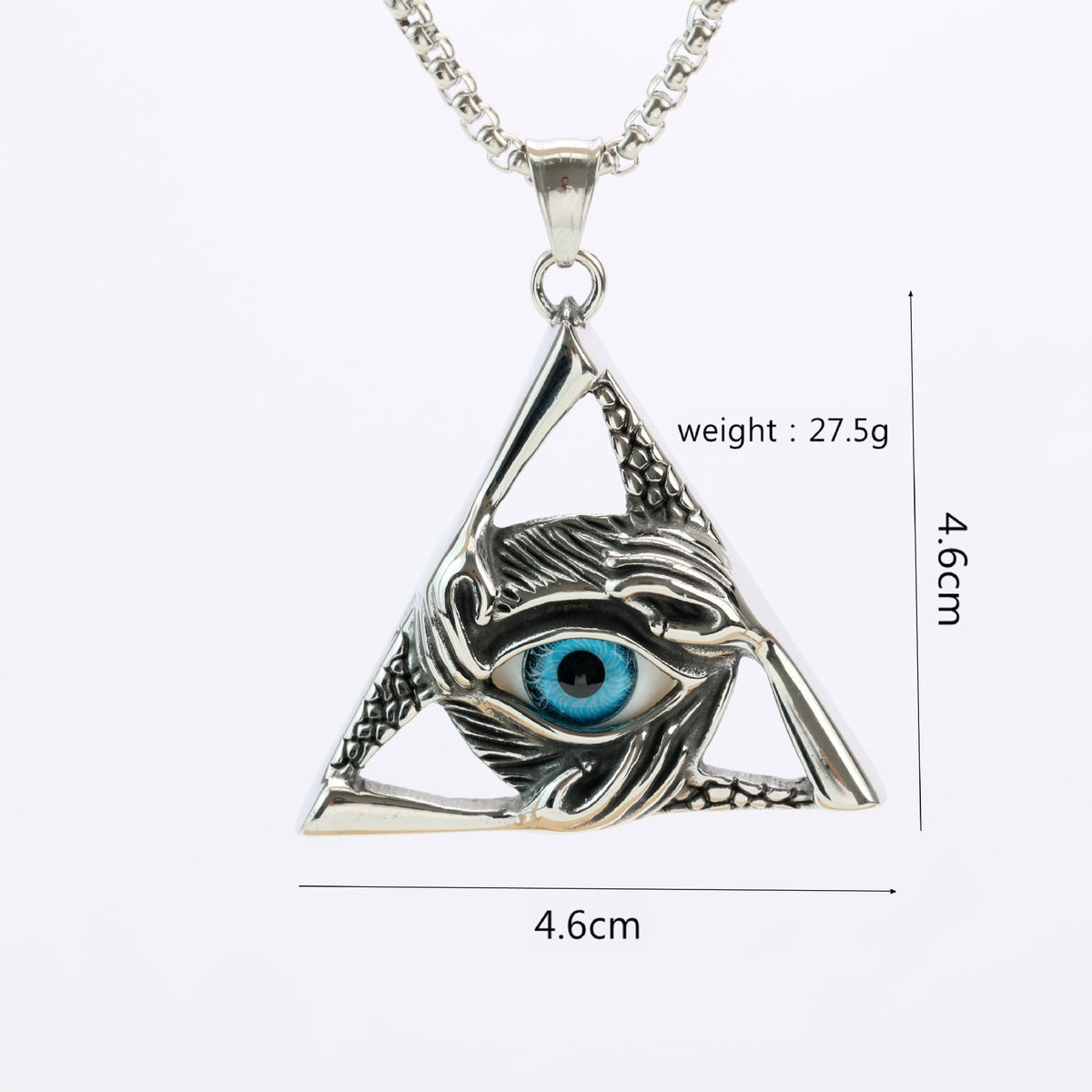 Vintage Evil Eye Stainless Steel Pendant Necklace