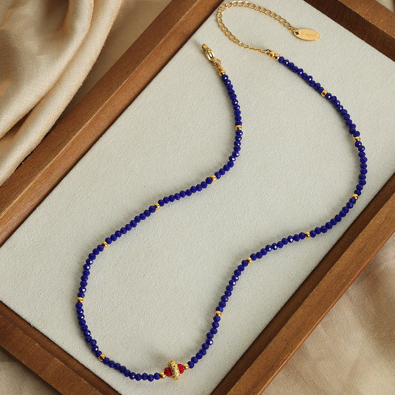 Luxurious Handcrafted Copper Diamond Pendant Necklace - Vintage European Style