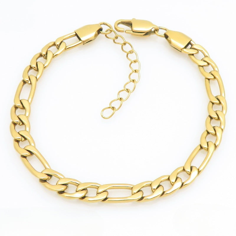 Figaro Titanium Steel Bracelet – Daily Unisex Neutral Wind Element Chain Nk Chain Bracelet