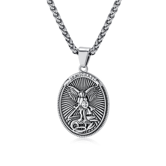 Cross-Border European and American Retro St. Michael Pendant
