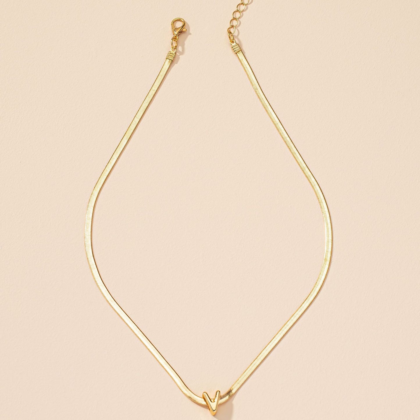 Trendy lowercase letter charm necklace with electroplated alloy chain - Vienna Verve Collection