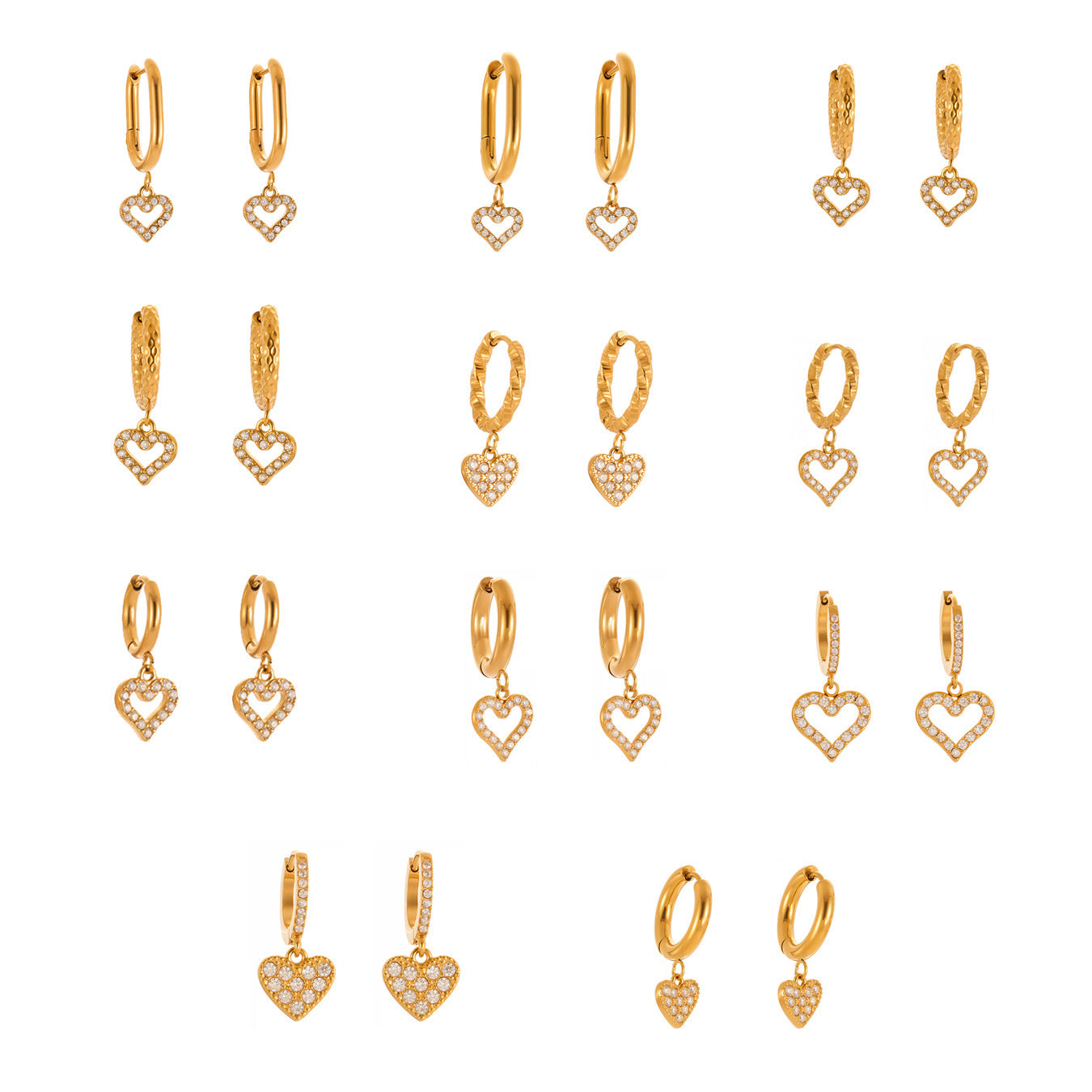 Planderful Peach Heart Hollow Titanium Earrings For Women