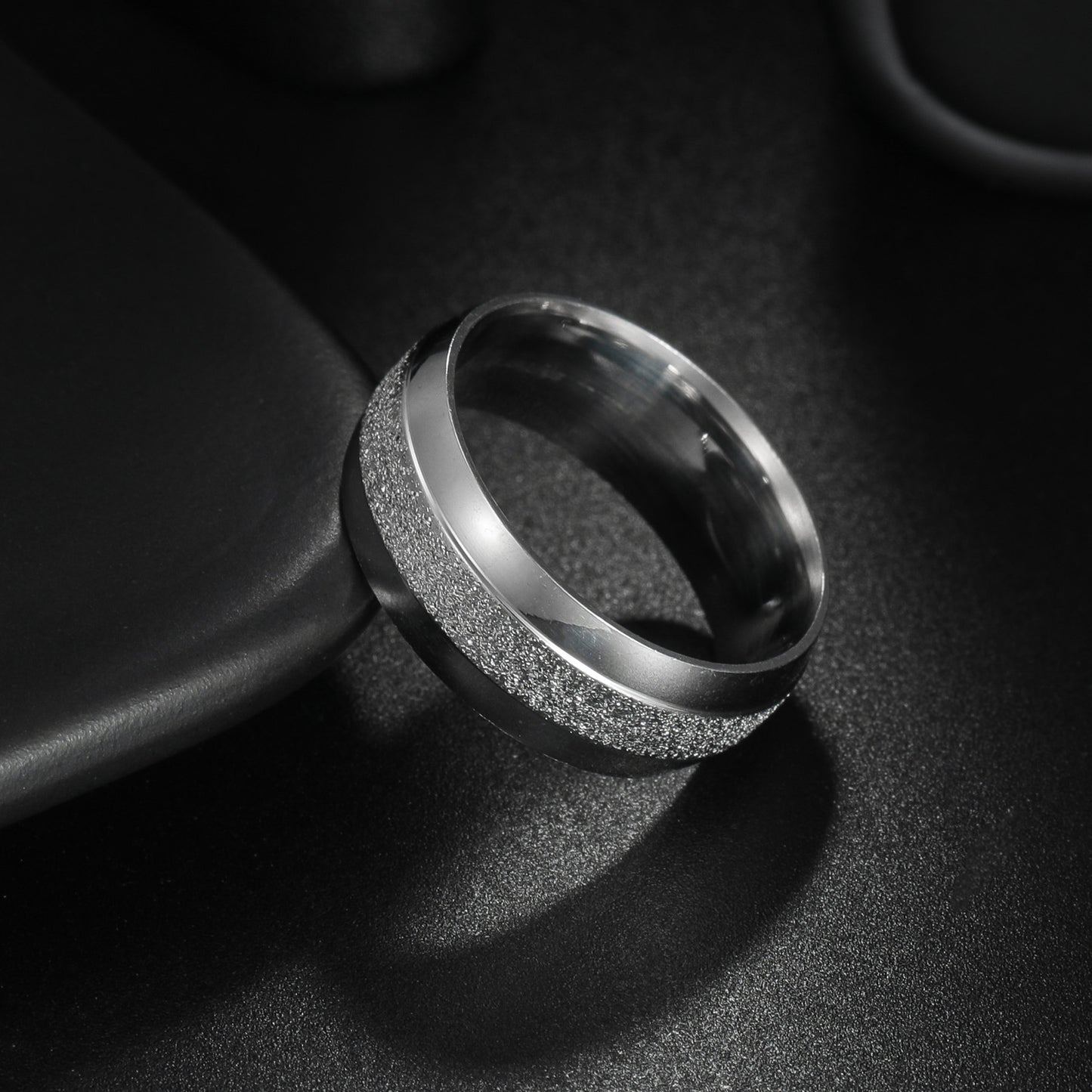 Planderful Everyday Genie Titanium Steel 8mm Matte Ring For Couples Unisex Protective Wedding Band