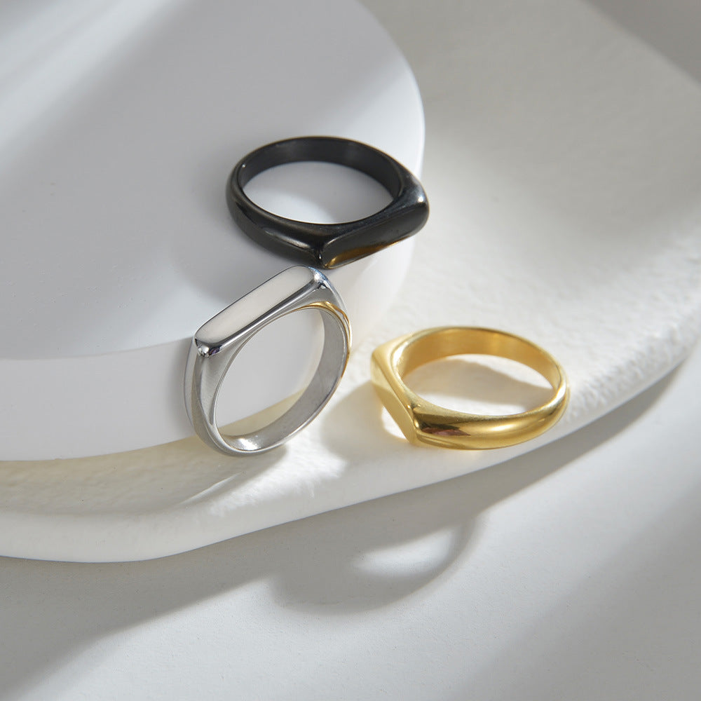 Planderful Everyday Genie Titanium Steel Ring 4mm Band For Women And Men Unisex Wedding Jewelry