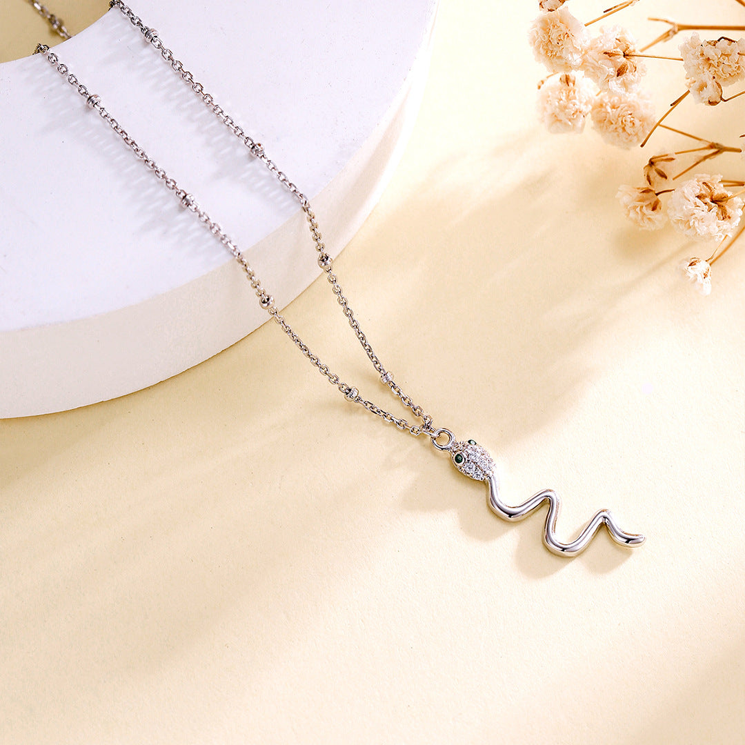S925 Sterling Silver Spirit Snake Necklace