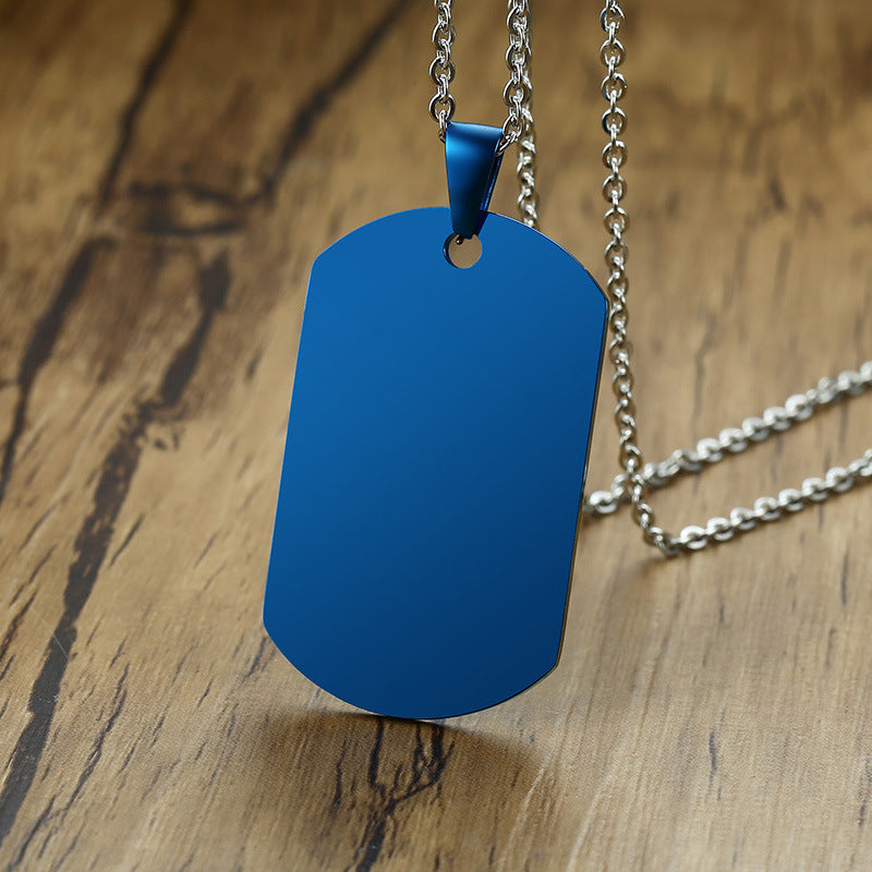 Stainless Steel Tag Pendant Glossy Personalized Accessories for Men