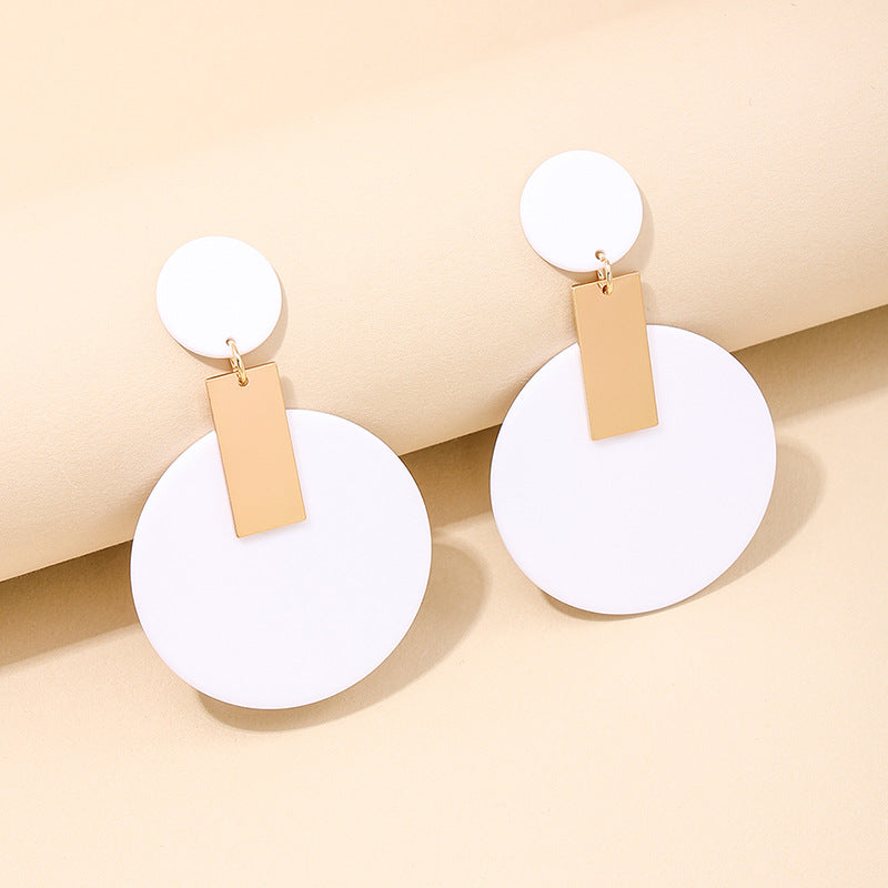 Exaggerated Acrylic Geometric Earrings in Unique European and American Style