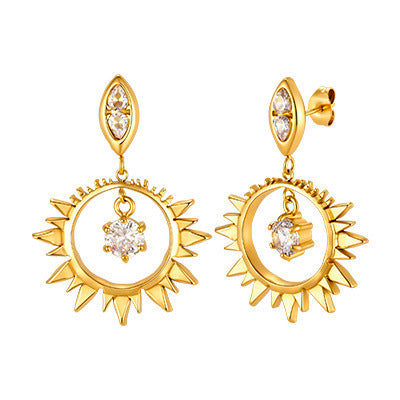 Stainless Steel Zircon Earrings