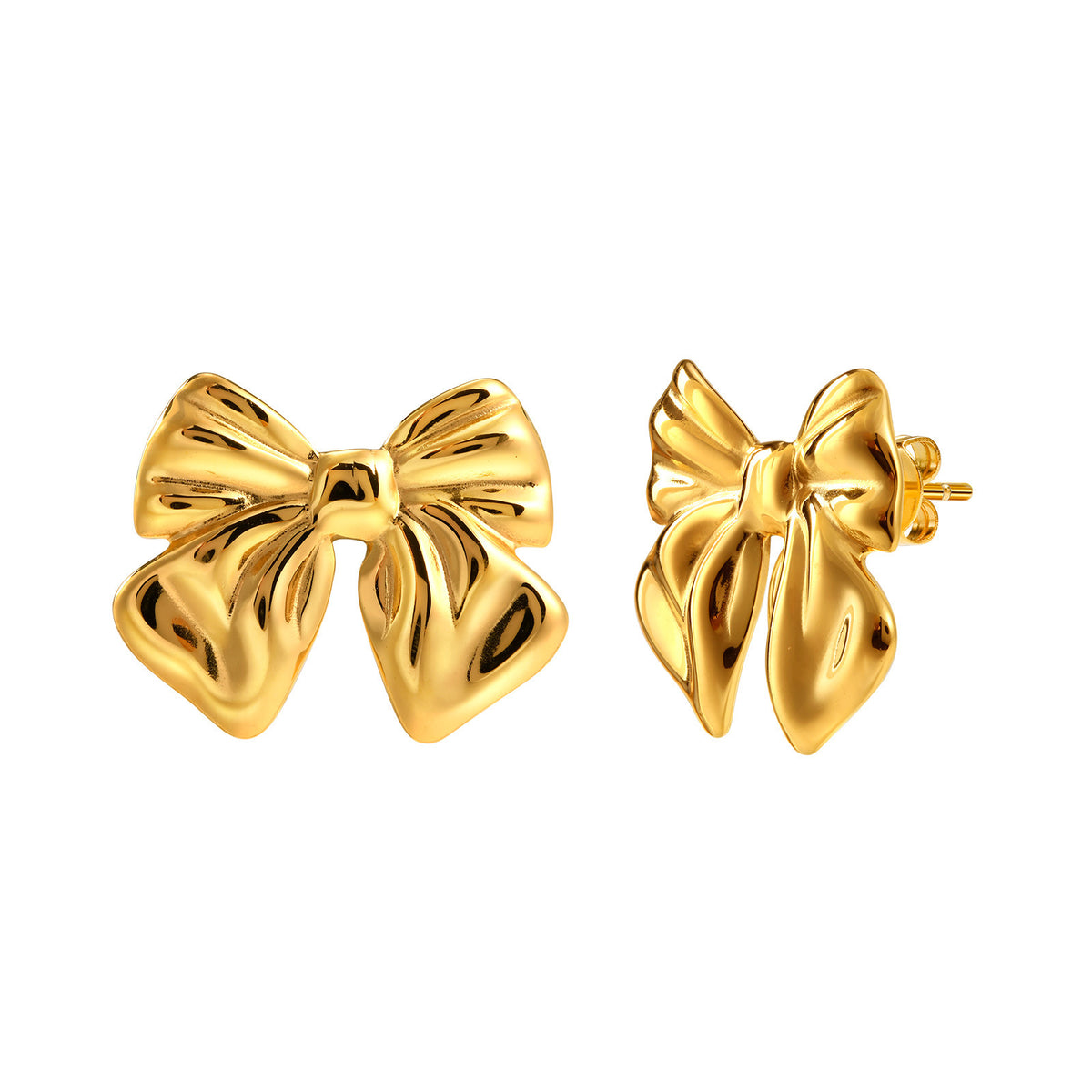 Modern Gold-Tone Stainless Steel Earrings