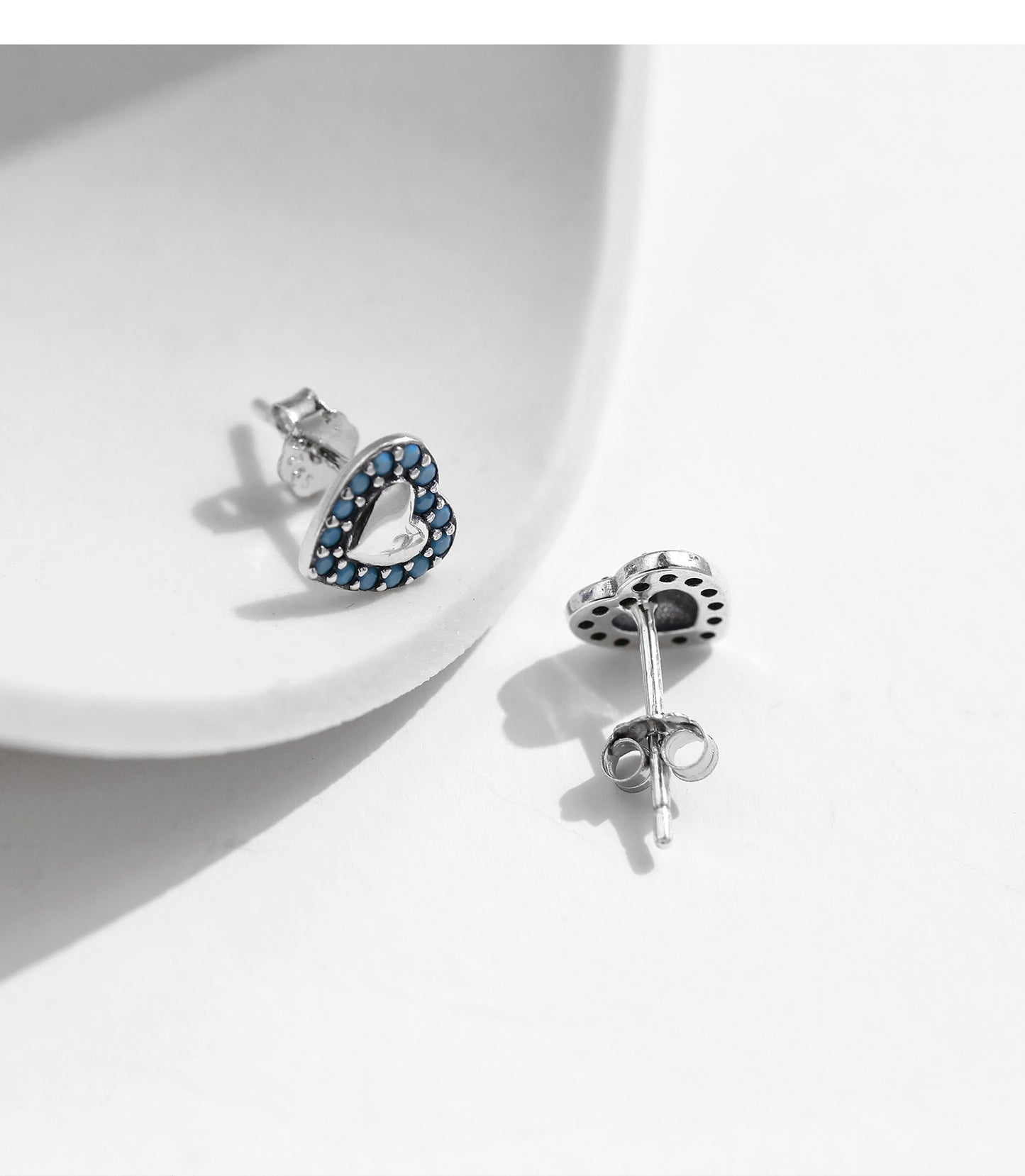 Retro Turquoise Sterling Silver Mini Earrings for Women