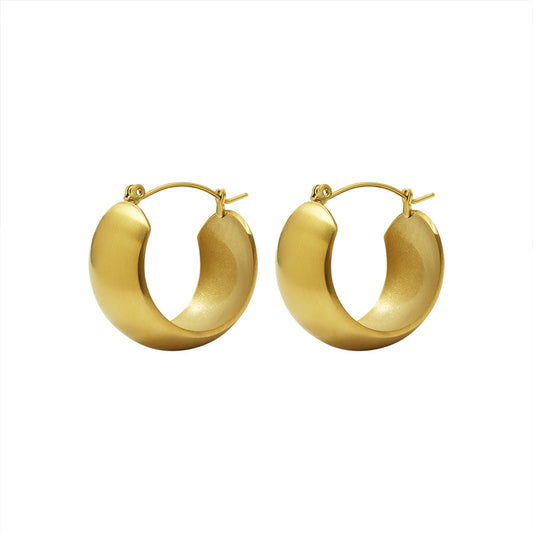 European Style Titanium Plated Gold Hoop Earrings - Trendy Ins Jewelry Pieces