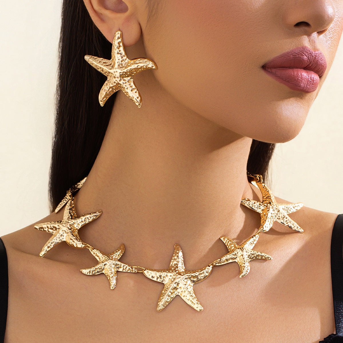 Planderful Vienna Verve Necklace Set – Unique Geometric Starfish Design