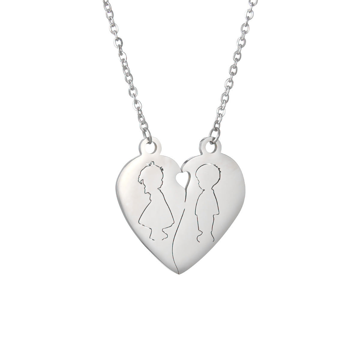 Elegant Stainless Steel Love Pendant Couple Necklace - Wholesale Jewelry from Reputable Factory